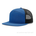 Two Tone Flat Brim 7 Panel Trucker Hat